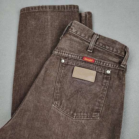 Wrangler Denim - Vintage Wrangler MWZ Jeans 30x30 Cocoa Brown Denim Cowboy Cut Rodeo USA Made 90s